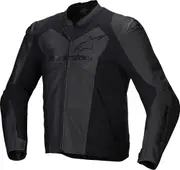 Alpinestars Faster V3 Airflow perforated Motorcycle Leather- / Textile Jacket, black, Size 48 for Men