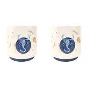 2x Urban Scorpio Zodiac 13cm Ceramic Planter Flower/Plant Pot Decor Small Blue