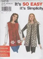 Simplicity Sewing Pattern 9416 Misses Knit Top & Vest Size XS-XL