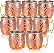 Yaure Joy 8 Pcs Mini Moscow Mugs 2 oz Mule Glasses Copper Cups for Home, Kitchen, Bar Drinkware (Rose gold)