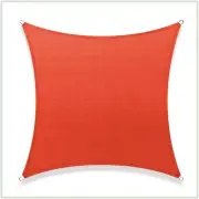 COLOURTREE 16 ft. x 16 ft. 190 GSM Red Square Sun Shade Sail Screen Canopy, and