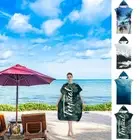 Hooded Beach Towel Fabric Swimming Bathrobe Surf Poncho Bath Towel Adult
