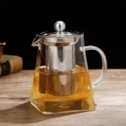 Kung Fu Tea Sets Heat Resistant Glass Teapot With Stainless Steel Infuser Heated