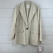 NEW AVEC LES FILLES Linen Blazer Jacket Women’s Large Khaki