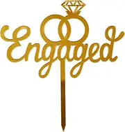 Engaged Cake Topper,Engagement Cake Topper,Just Engaged Cake Topper,We're Engaged Cake Toppers for Engagement Party Decorations,Bridal Engagement Wedding Decoration Party Supplies