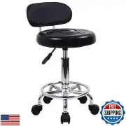 KKTONER PU Leather Modern Rolling Stool with Low Back Height Adjustable Work