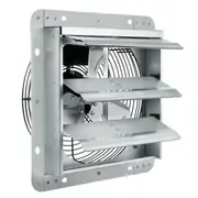 Shutter Exhaust Fan, 254 mm High-speed 1400RPM 753 CFM, Aluminum Wall Mount Attic Fan with AC-motor, Ventilation and Cooling for Greenhouses, Garages, Sheds,