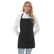 Chef Apron 3 Pocket Short Apron Adjustable Halter Apron Waitress 1 Pack Black