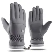 Winter Water Repellent Ski Snow Warm Gloves with Touchscreen Fingers-Grey