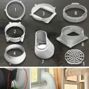 Air Conditioner Window Kit Exhaust Hose Duct Interface Tube Connector Portable