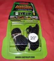 1 pack 2 pieces = 20" BANNA BUNGEE BannaBungee EasyKlip SS Hooks BLACK 29201SS