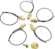 DIGISHUO 5Pcs 20cm IPX UFL to SMA Extension Cable | SMA Female to IPX IPEX-1 Cord Antenna Pigtail Cable | Low Loss 1.13mm IPEX to SMA Bulkhead Coaxial Cable | 50ohm for Network Card, Mini PCI (20cm)