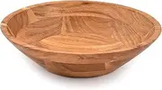 Samhita Acacia Wood Serving Bowl, Fruit Bowl, Friendly and Perfect for Salad, Vegetables and Fruit,Single Salad Bowl (10" x 10" x 3")