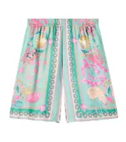 [Versace Kids] Versace Kids Underwater Barocco silk twill shorts Y 12 multicoloured