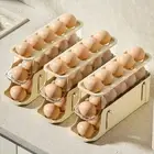Fridge Egg Rack 3 Layer Automatic Scrolling Egg Holder Rolling Eggs Storage Tray
