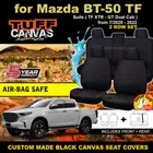 Black TUFF CANVAS Seat Covers Mazda BT50 TF GT XTR BT-50 Dual Cab 2ROW 7/2020-24