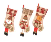 C234 3PCS Elderly Snowman Elk Christmas Stocking Gift Bag Pendant Candy Bag Fireplace Pendant Christmas Ornaments