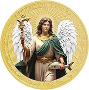 Archangel St. Raphael Healing Prayer Challenge Coin, Christian Religious Pocket Token Spiritual Protection Medal Gift