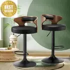Bar Stools Kitchen Gas Lift Swivel Chairs Stool Wooden Barstool Black×2