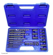 25-PC SCREW EXTRACTOR SET – drill & guide extracting tools - broken stud remover