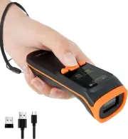 Mini 2D Bluetooth Barcode Scanner with LCD Screen Display 3 in1 Bluetooth USB