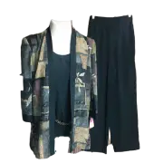 Kathy Roberts NWT Classy Shirt & Pant 2 Piece Set ~ Sz 8 ~ Green ~ Elastic Waist