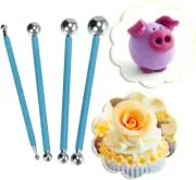4PCS Set Ball Sphere Stylus Clay Pottery Ceramics Doll Sculpting Modeling Tools