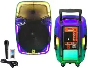 MR DJ PL15FLAME 15" Portable PA DJ Translucent Party Speaker USB TF FM Radio