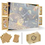 Wooden Puzzle Table with Cover 6 Drawers, 86Cm X 66Cm, Portable Puzzle Board, Ji