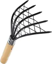 1Pc Stainless Steel Clam Scraper Rake Tool with Net Efficient Seafood Digging Tool for Clams Oysters and More Comfortable Handle for Easy Use and Grip