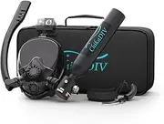 0.5l Mini Scuba Tank with Full Face Snorkel Mask, DOT Certified Portable Diving Cylinder Supports Breath with Nose and Mouth, with Diving Camera Mount Anti-Leak and Anti-Fog