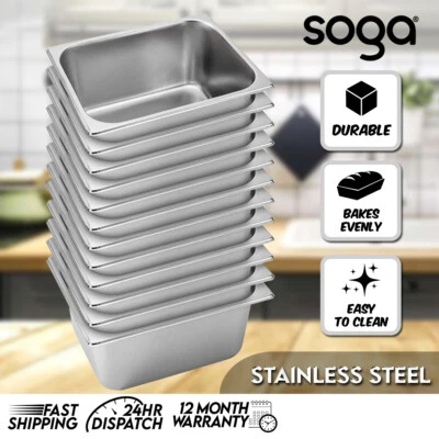SOGA 12X Gastronorm GN Pan Full Size 1/2 GN Pan 20cm Deep Stainless Steel Tray