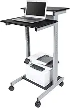 24" Black Shelves Mobile Stand Up Presentation Station