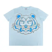 在飛比找蝦皮商城優惠-KENZO老虎印花設計純棉短袖圓領T恤(女款/淺藍)