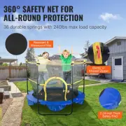 Kids' 1.5m Trampoline with Safety Net, Basketball Hoop & Ocean Balls