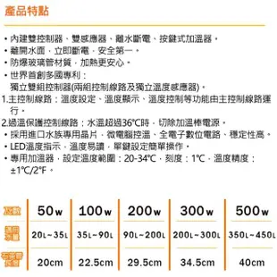 【ISTA 伊士達】離水斷電防爆加溫棒100W 按鍵式控溫加熱棒(內建雙控制器 雙控溫晶片 雙感應器H581)