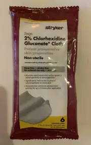 Stryker 2% Chlorhexidine Gluconate Preoperative Cloth 6 Pack