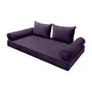 SLIPCOVER ONLY V4 Velvet Daybed Mattress Pillow Contrast Pipe Trim Full AD339