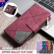 For iPhone 16 15 14 13 12 11 Pro Max X 8 7 Case Leather Wallet Flip Zipper Cover