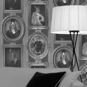 Muriva Dogs Frames Photo's Picture Black White Vintage Feature Wallpaper