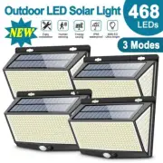 468 LED Solar Motion Sensor Light Outdoor Garden Wall Security Flooding Lamp