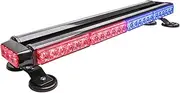 26.5" Red Blue 54 LED Light Bar Fit For Police Cops Vehicles Truck Cars Double Side Emergency Warning Flash Strobe Light Traffic Advisor with Magnetic Base (26.5" 54LED, Red/Blue)