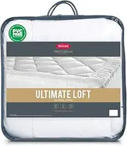 Tontine Hotel Collection Ultimate Loft Mattress Topper - Queen Size, Luxury Cotton Cover, Long Lasting Filling, Anti Bacterial Soft Mattress Topper with Fitted Skirt