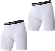 [NuCamper] Men’s Compression Shorts Spandex Athletic Underwear Performance Gym Boxer Briefs Cool Dry Active Baselayer