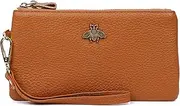 [imeetu] Womens Clutch Bag, Genuine Leather Handbag, Zip Wristlet Purse Phone Clutch Wallet with Wrist Strap