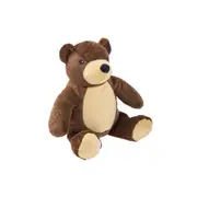Linen House Kids Polyester Brendan Bear Plush Toy Stuffed Cushion 27x28cm Brown