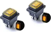 SOESFOUFU 2pcs Boat Rocker On off Round Boat Switch Toggle Guard Marine Switch Horn Kit Reset Switch Oled The Switch Control Interrupteur Car Start Button LED Toggle Switch Case Winch Yellow