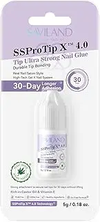 SAVILAND Strong Nail Glue for Acrylic Nails Press On Nails: Extra Strength Nail Glue 5 g Long Lasting Nail Glue with Castor Oil Vitamin E Strong Hold Nail Tip Glue Fake Nail Tips No Cure