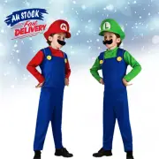 Kid Super Mario Brothers Luigi Fancy Dress Boys Girls Book week Party Costume