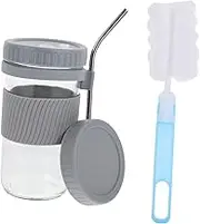 FUNOMOCYA 1 Set Multipurpose Creative Jar Cup Set Water Holder with Smooth Edges for Juices Home Decoration Grey Design for Everyday Use